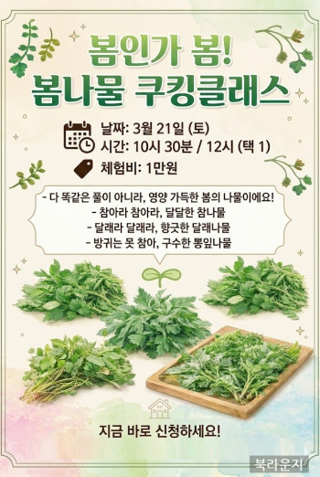 [3월]  ｢봄나물 쿠킹｣ 봄나물 액자, 봄나물 주먹밥 만들기