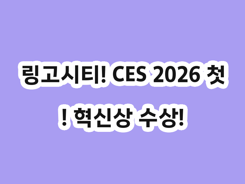 링고시티! CES 2026 첫! 혁신상 수상!