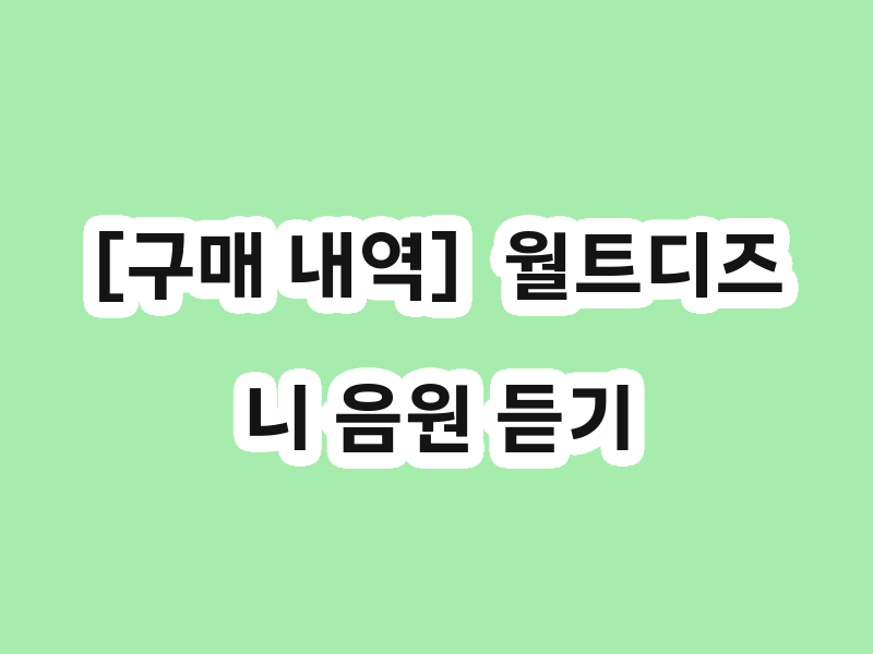 [구매 내역]  월트디즈니 음원 듣기